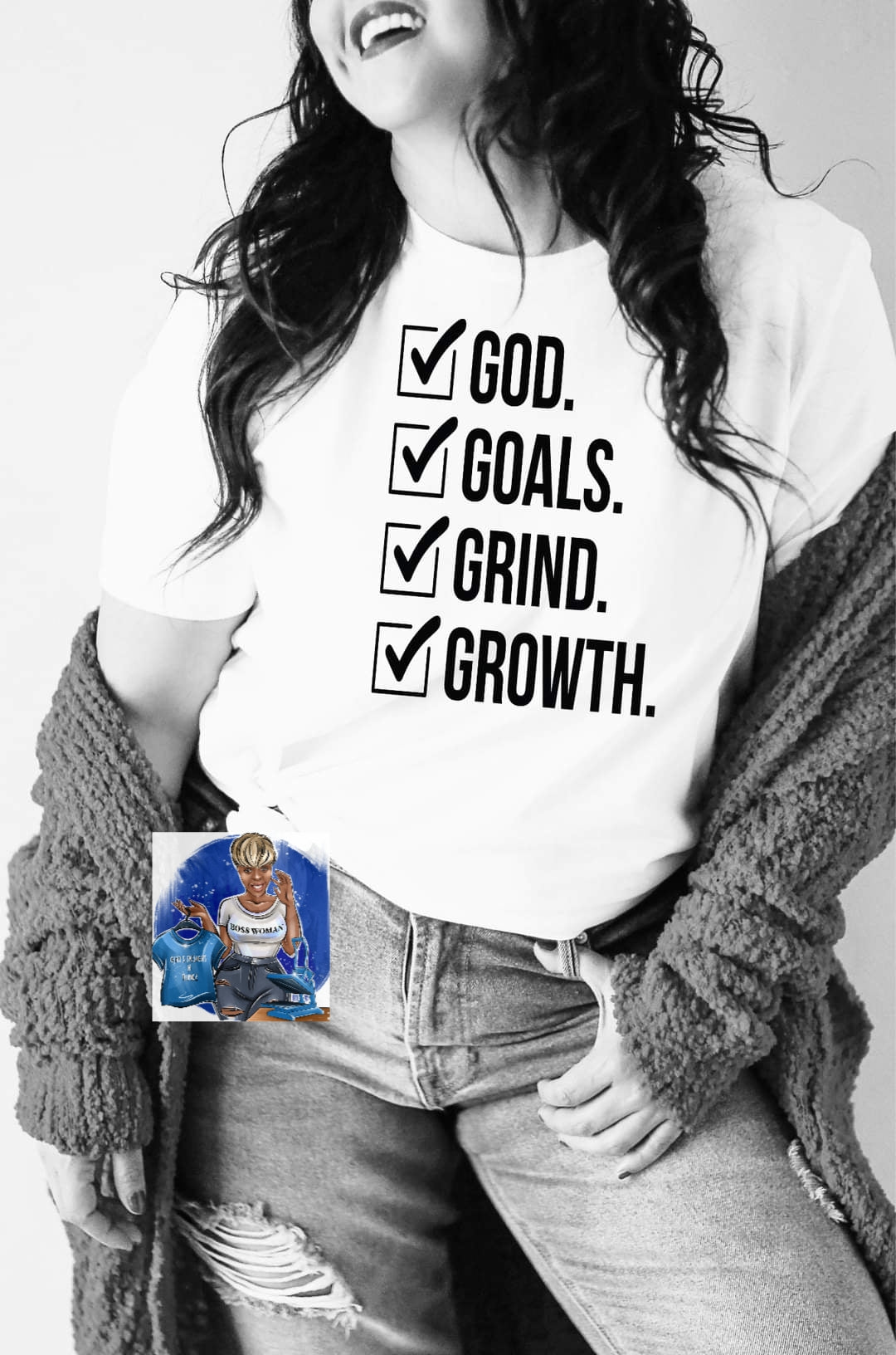 GOD,GOALS,GRIND,GROWTH/black word